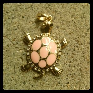 Pink turtle necklace pendant